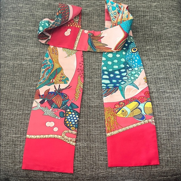 Hermes Colorful Fish Silk Scarf - Picture 5 of 12